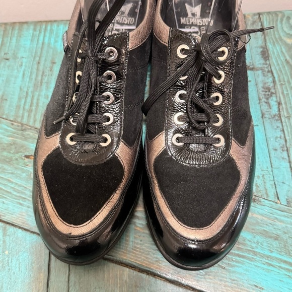 Mephisto Lison Black Suede Patent Leather Shoes Size 8.5 - Picture 10 of 12